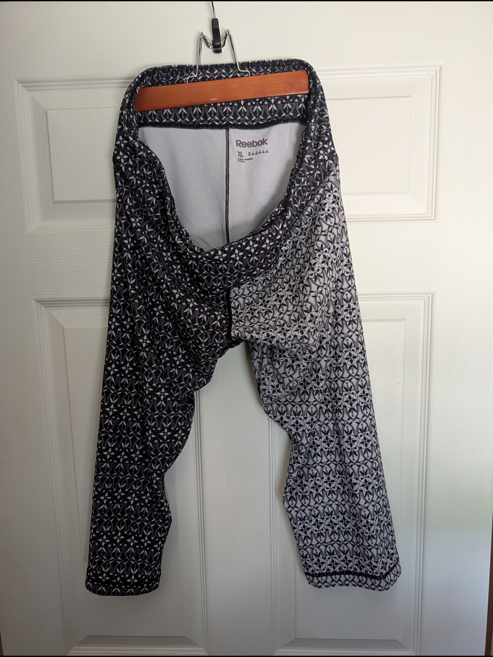 Reebok Black & White Patterned Leggings